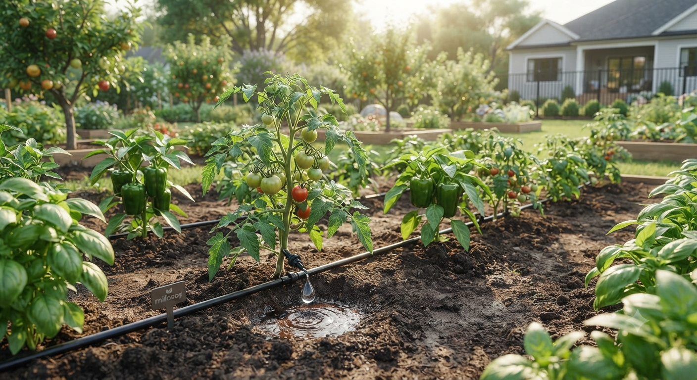 Technician installing drip lines in a farm field
